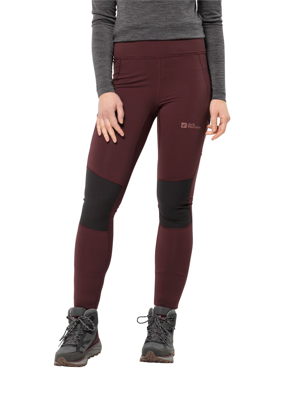 Jack Wolfskin Trekking-Hose Damen Kammweg Tights Women M dark maroon dark maroon von Jack Wolfskin