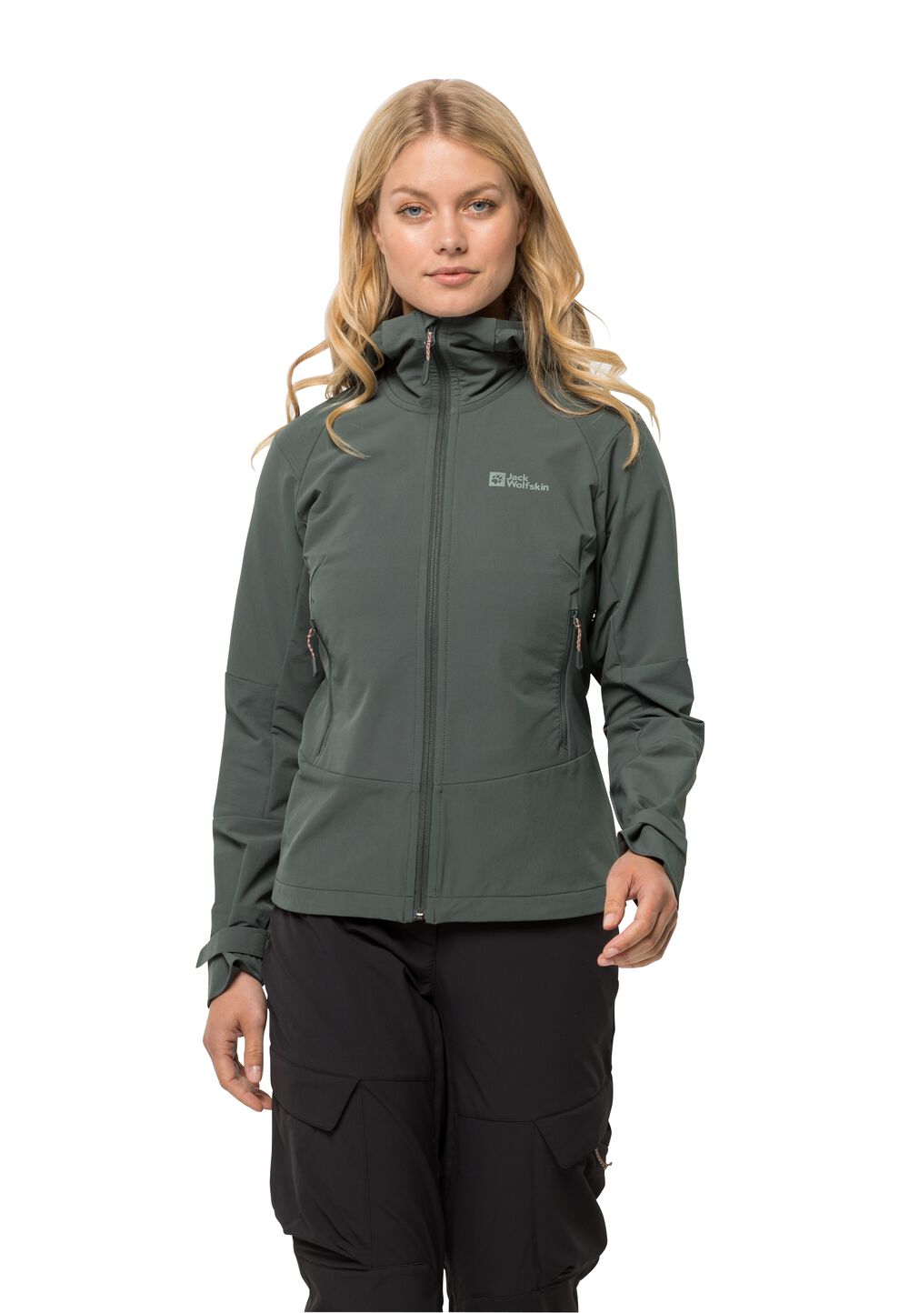 Jack Wolfskin Trekking-Softshelljacke Damen Kammweg Jacket Women XL grau slate green von Jack Wolfskin