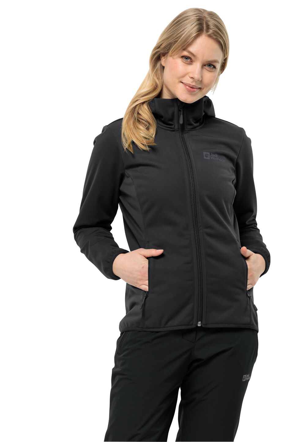 Jack Wolfskin Übergangsjacke Damen Windhain Hoody Women L schwarz black von Jack Wolfskin