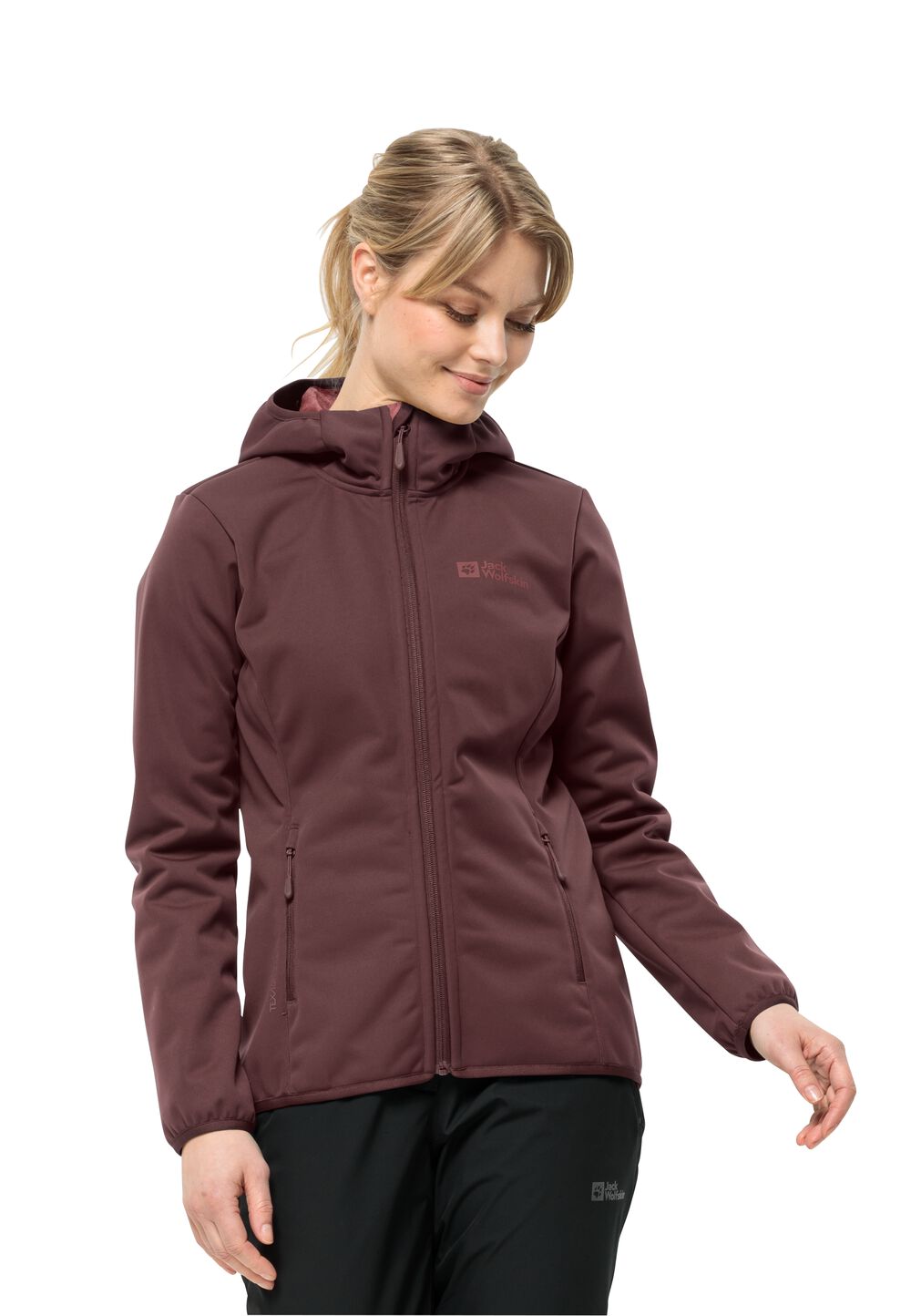 Jack Wolfskin Übergangsjacke Damen Windhain Hoody Women S dark maroon dark maroon von Jack Wolfskin