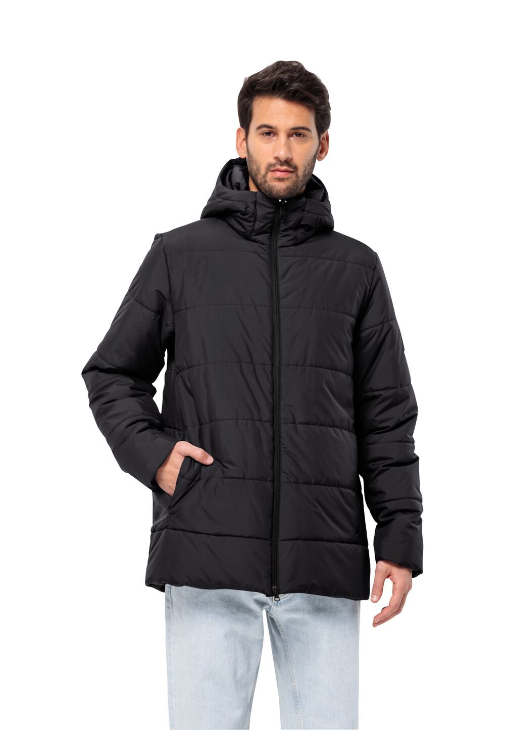 Jack Wolfskin Übergangsjacke Herren Deutzer Long Jacket Men L schwarz black von Jack Wolfskin