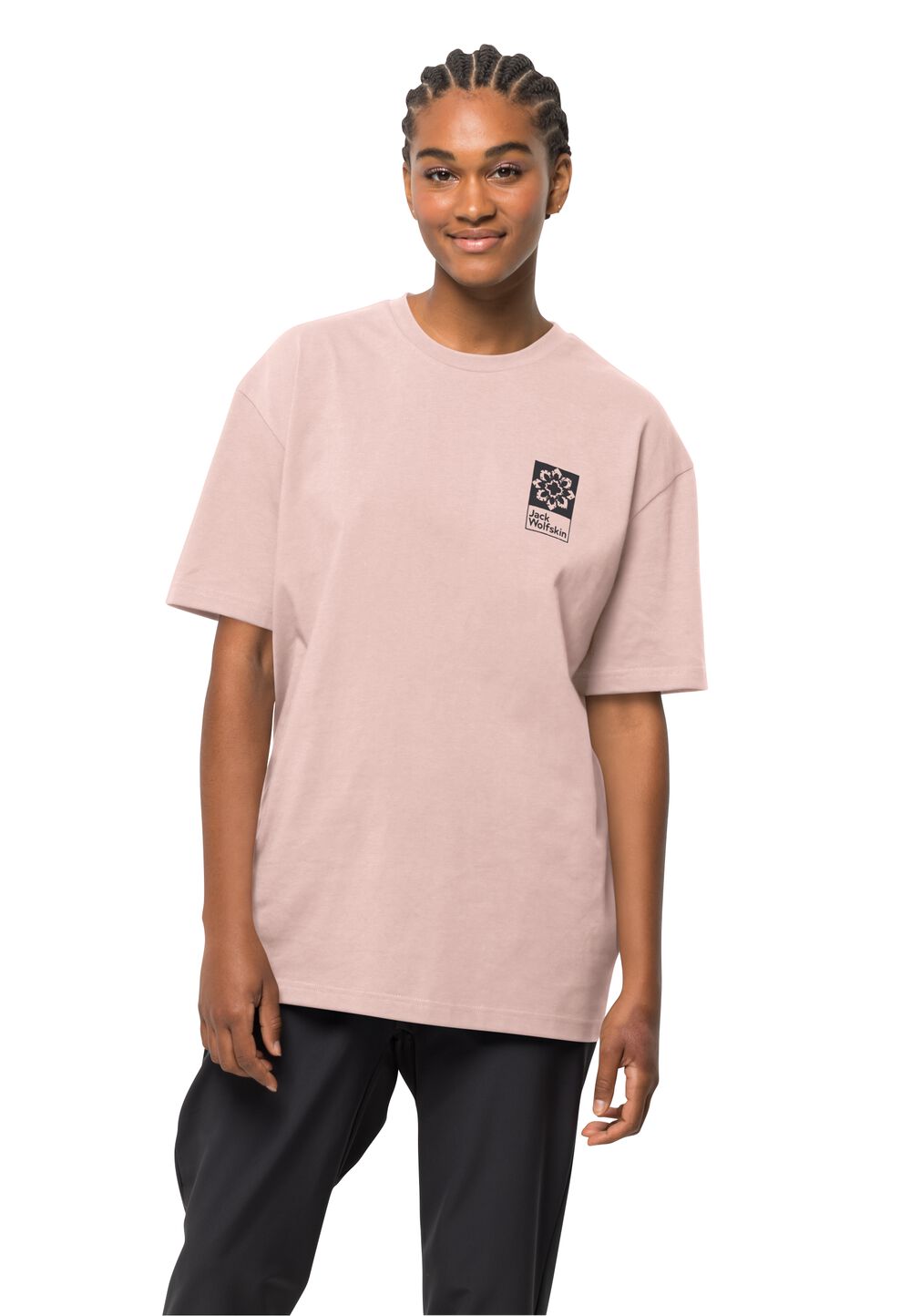 Jack Wolfskin Unisex T-shirt aus Bio-Baumwolle Eschenheimer Back T-Shirt L rose smoke rose smoke von Jack Wolfskin