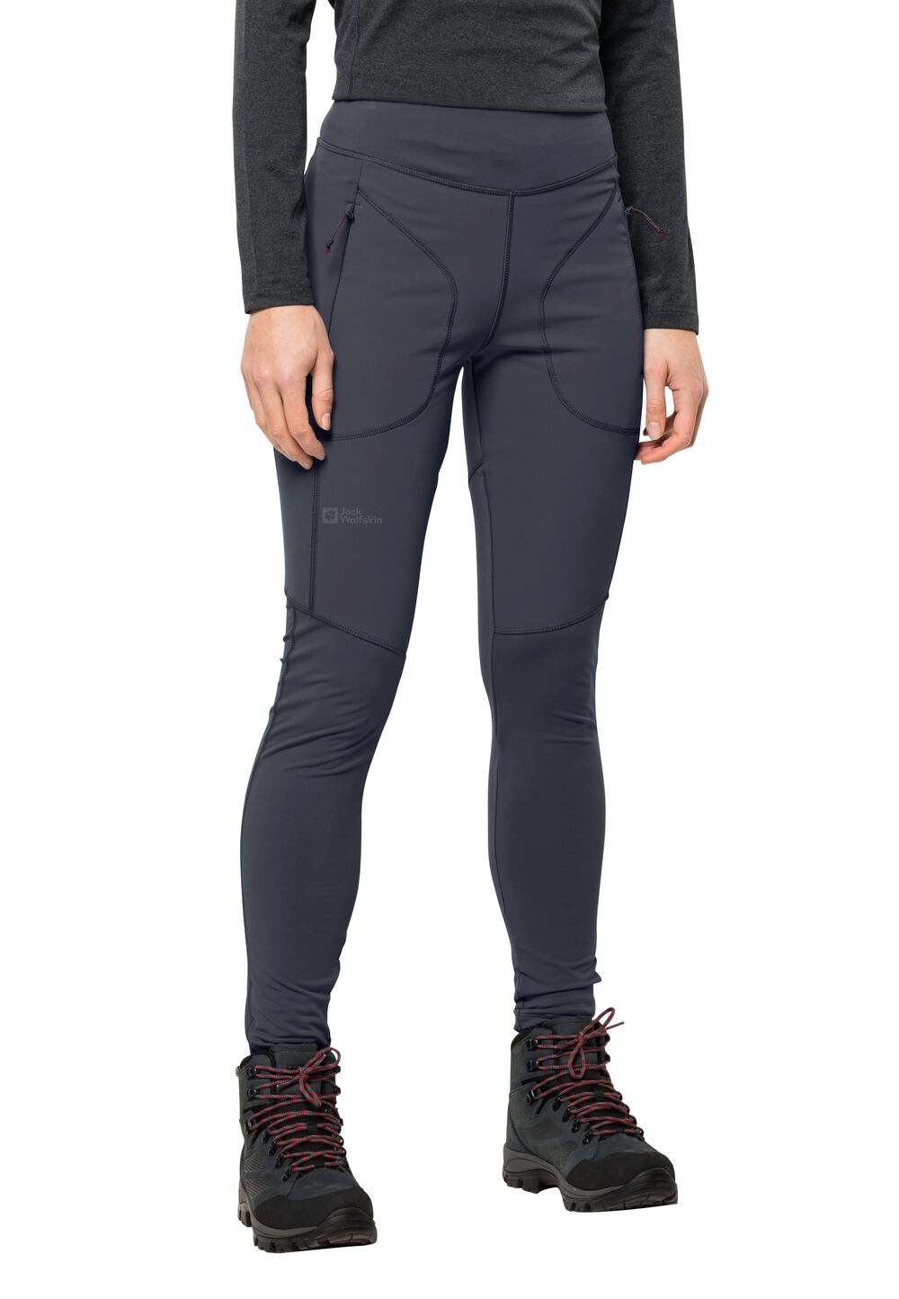 Jack Wolfskin Wanderhose Damen Salmaser Tights Women XS graphite graphite von Jack Wolfskin