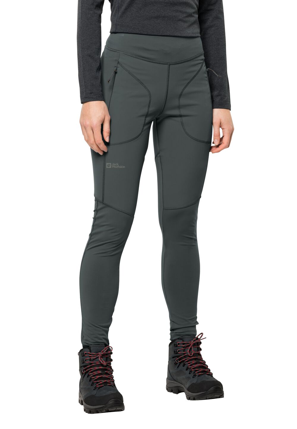 Jack Wolfskin Wanderhose Damen Salmaser Tights Women XS grau slate green von Jack Wolfskin