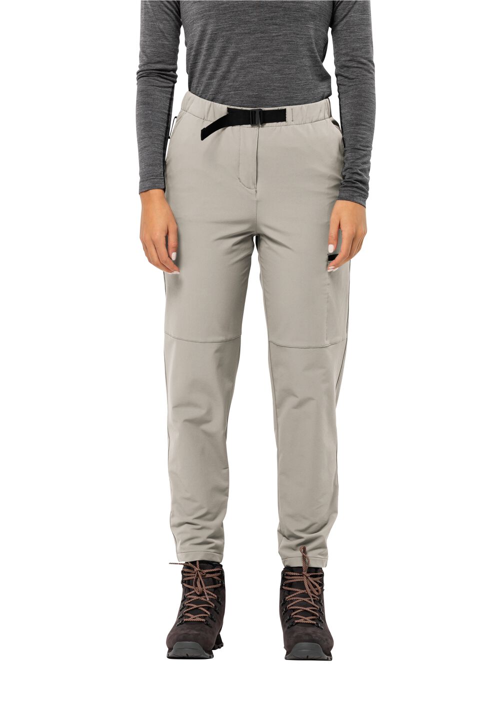 Jack Wolfskin Wanderhosen Damen Wandermood Pants Women 42 dusty grey dusty grey von Jack Wolfskin