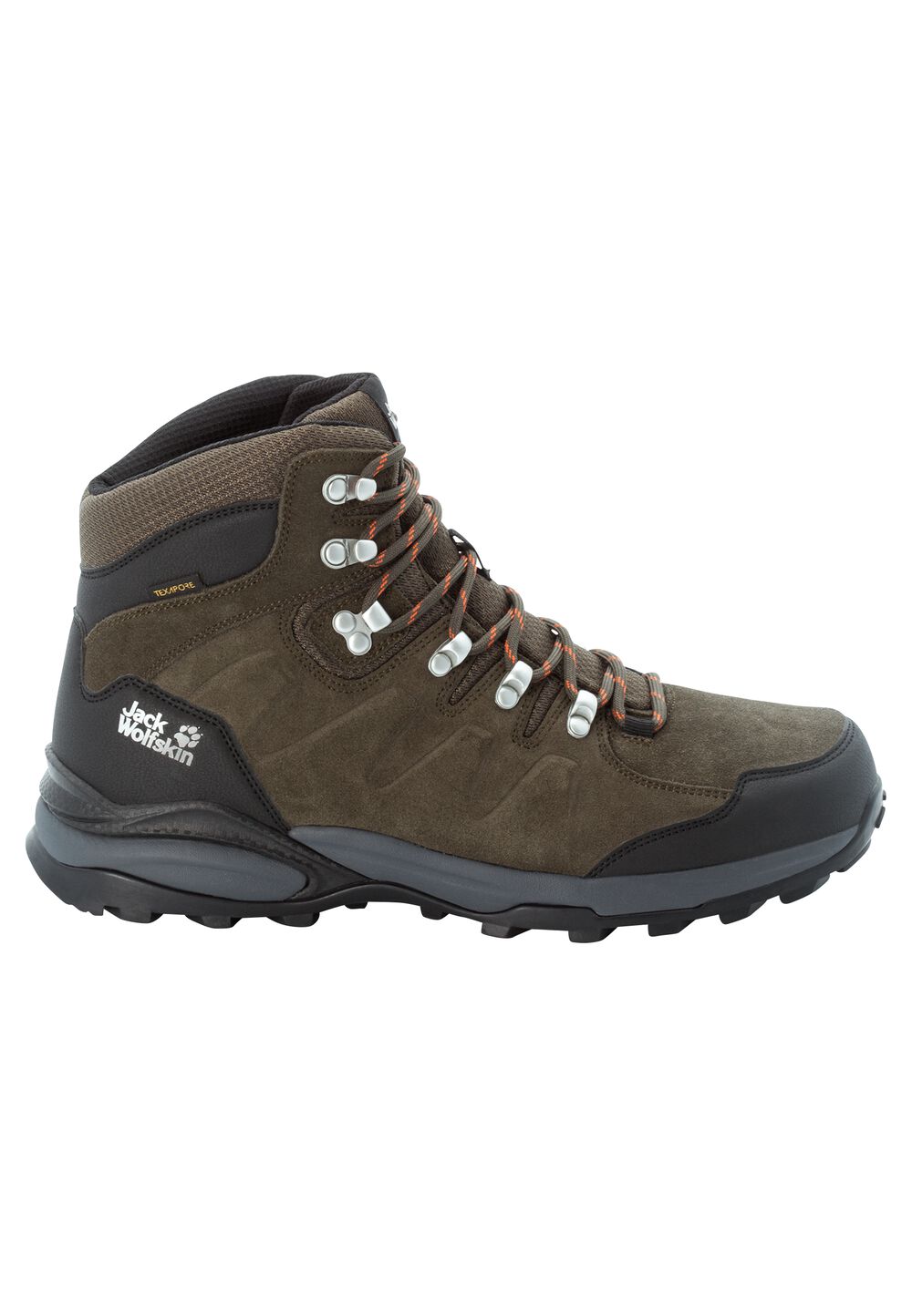 Jack Wolfskin Wasserdichte Wanderschuhe Herren Refugio Texapore Mid Men 40.5 grün khaki / phantom von Jack Wolfskin