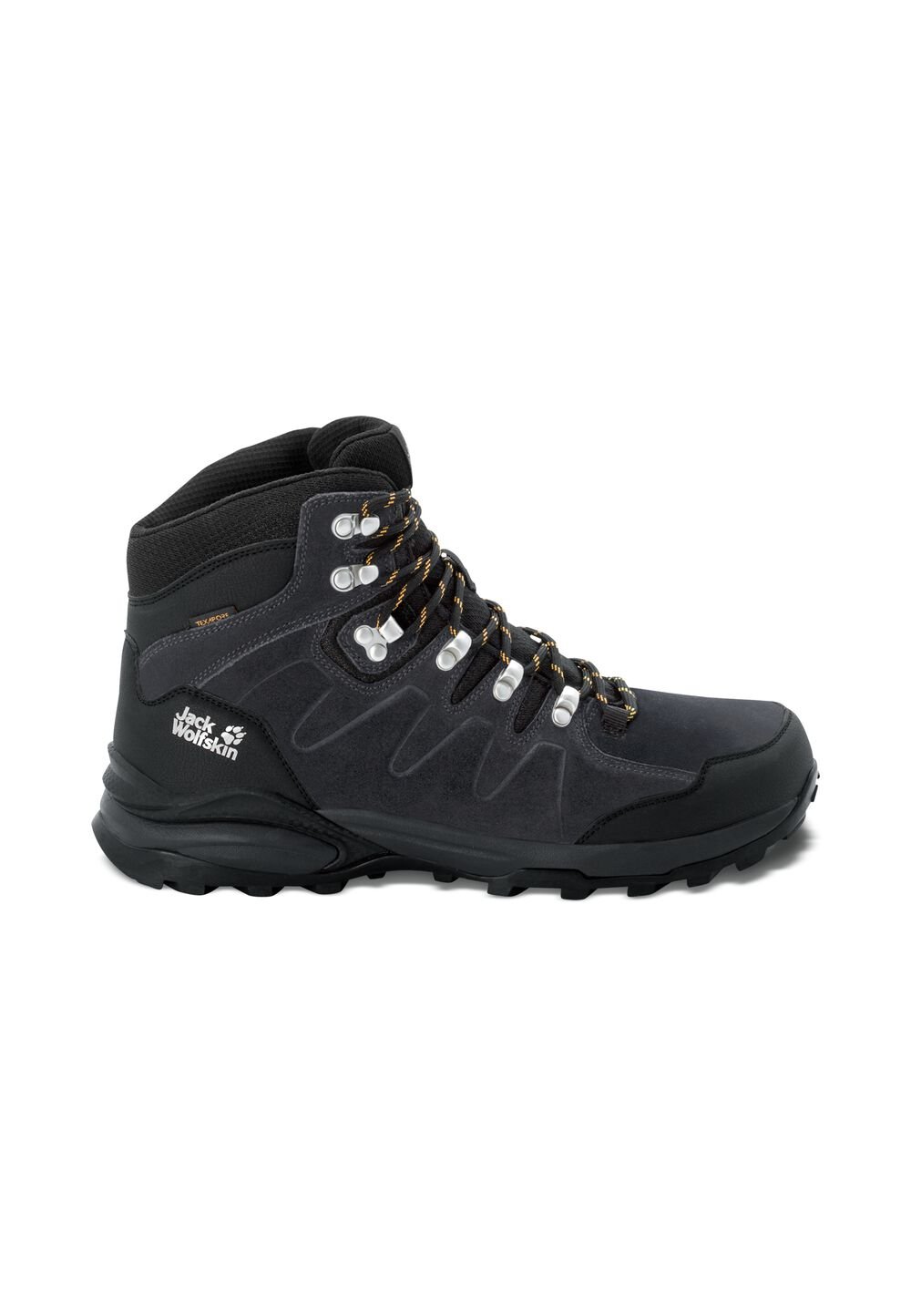 Jack Wolfskin Wasserdichte Wanderschuhe Herren Refugio Texapore Mid Men 42 schwarz phantom / burly yellow XT von Jack Wolfskin