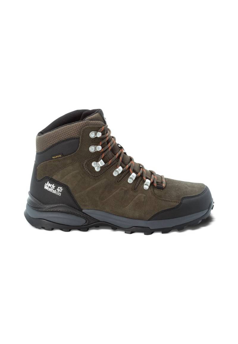 Jack Wolfskin Wasserdichte Wanderschuhe Herren Refugio Texapore Mid Men 44.5 grün khaki / phantom von Jack Wolfskin