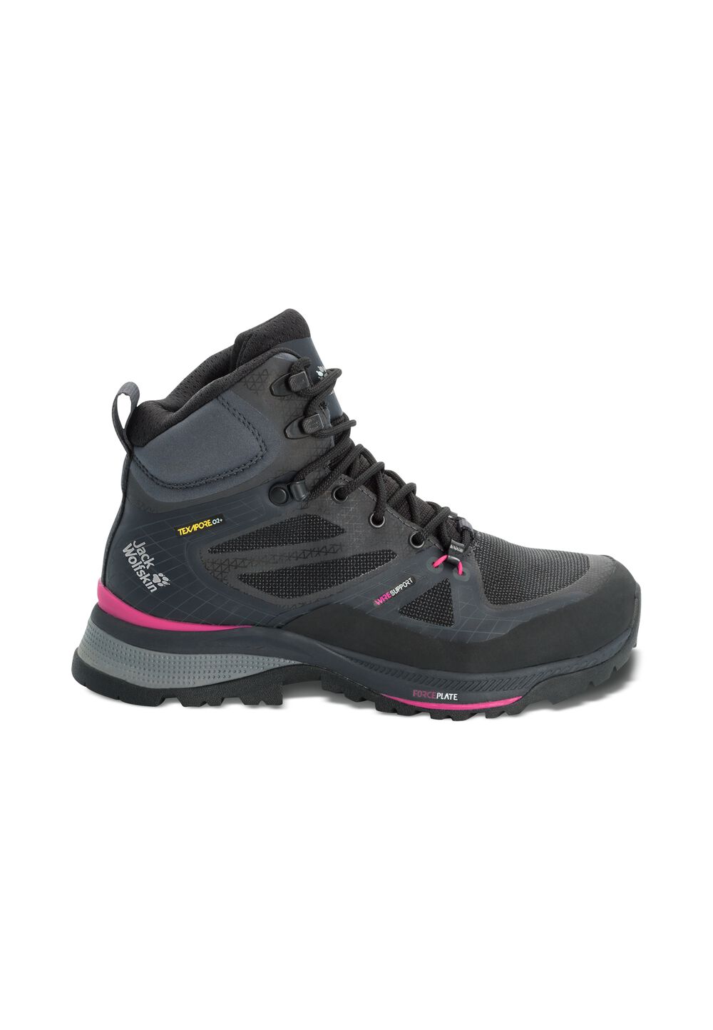 Jack Wolfskin Wasserdichte Trekkingschuhe Damen Force Trekker Texapore Mid Women 40 schwarz black / pink von Jack Wolfskin