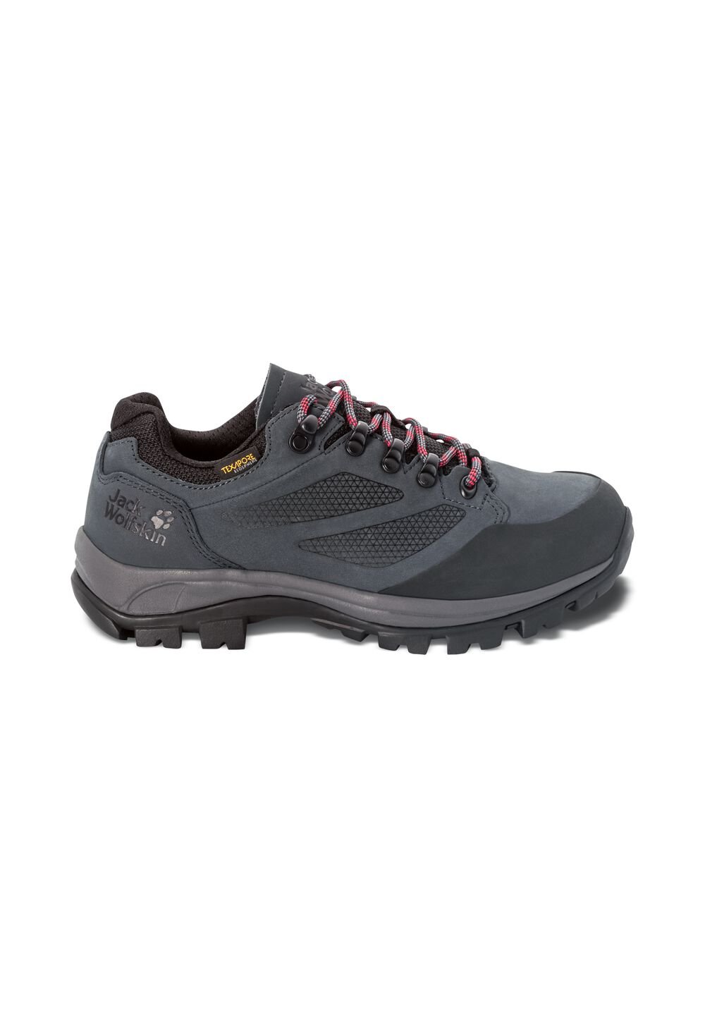 Jack Wolfskin Wasserdichte Trekkingschuhe Damen Rebellion Texapore Low Women 35.5 grau grey / red von Jack Wolfskin