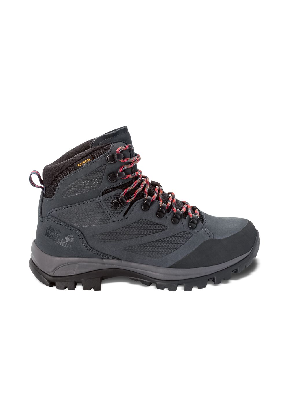 Jack Wolfskin Wasserdichte Trekkingschuhe Damen Rebellion Texapore Mid Women 37.5 grau grey / red von Jack Wolfskin