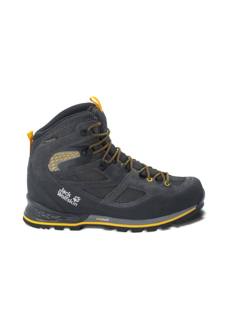 Jack Wolfskin Wasserdichte Trekkingschuhe Herren Force Crest Texapore Mid Men 40.5 schwarz black / burly yellow XT von Jack Wolfskin