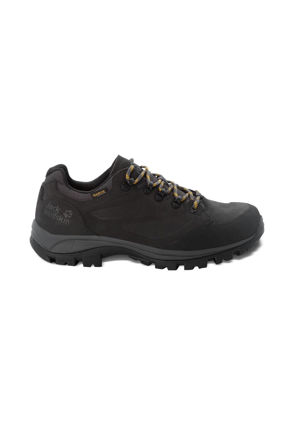 Jack Wolfskin Wasserdichte Trekkingschuhe Herren Rebellion Texapore Low Men 41 schwarz phantom / burly yellow XT von Jack Wolfskin