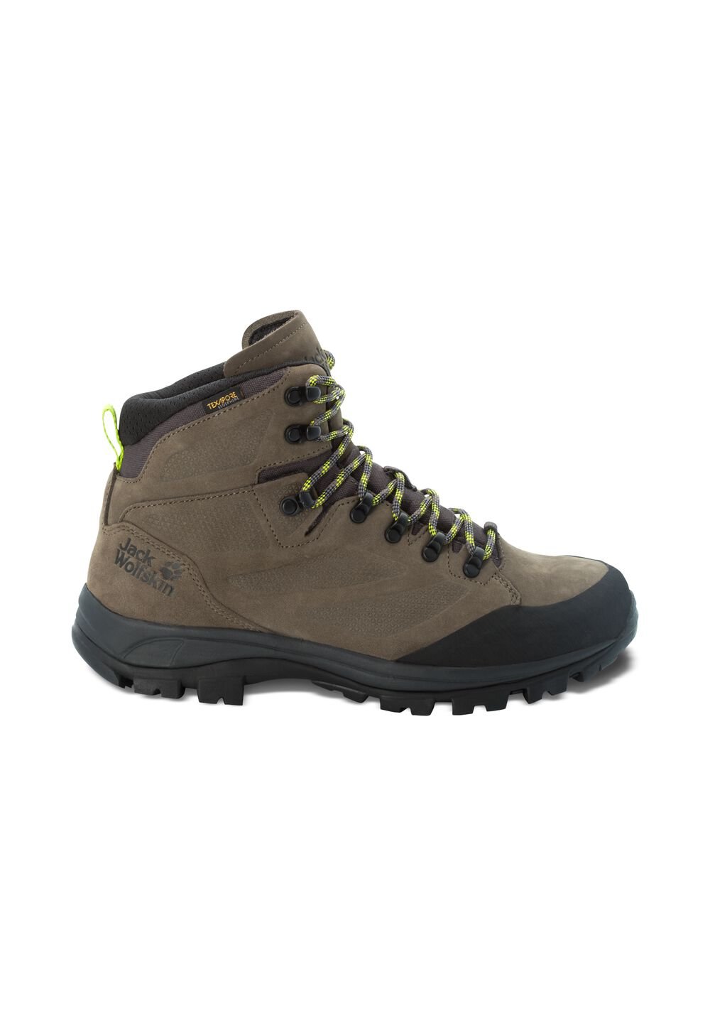 Jack Wolfskin Wasserdichte Trekkingschuhe Herren Rebellion Texapore Mid Men 39.5 grün khaki / phantom von Jack Wolfskin