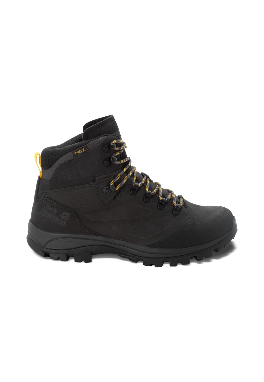 Jack Wolfskin Wasserdichte Trekkingschuhe Herren Rebellion Texapore Mid Men 39.5 schwarz phantom / burly yellow XT von Jack Wolfskin