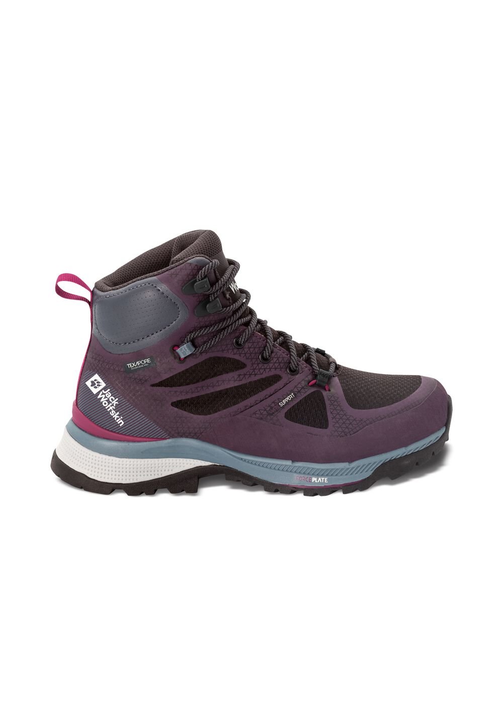 Jack Wolfskin Wasserdichte Wanderschuhe Damen Force Striker Texapore Mid Women 36 purple / grey purple / grey von Jack Wolfskin