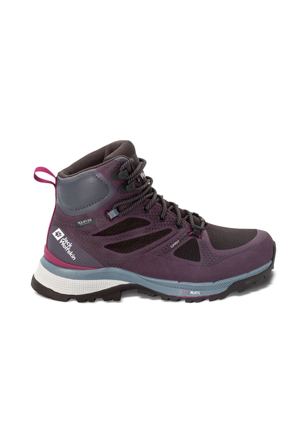 Jack Wolfskin Wasserdichte Wanderschuhe Damen Force Striker Texapore Mid Women 37 purple / grey purple / grey von Jack Wolfskin