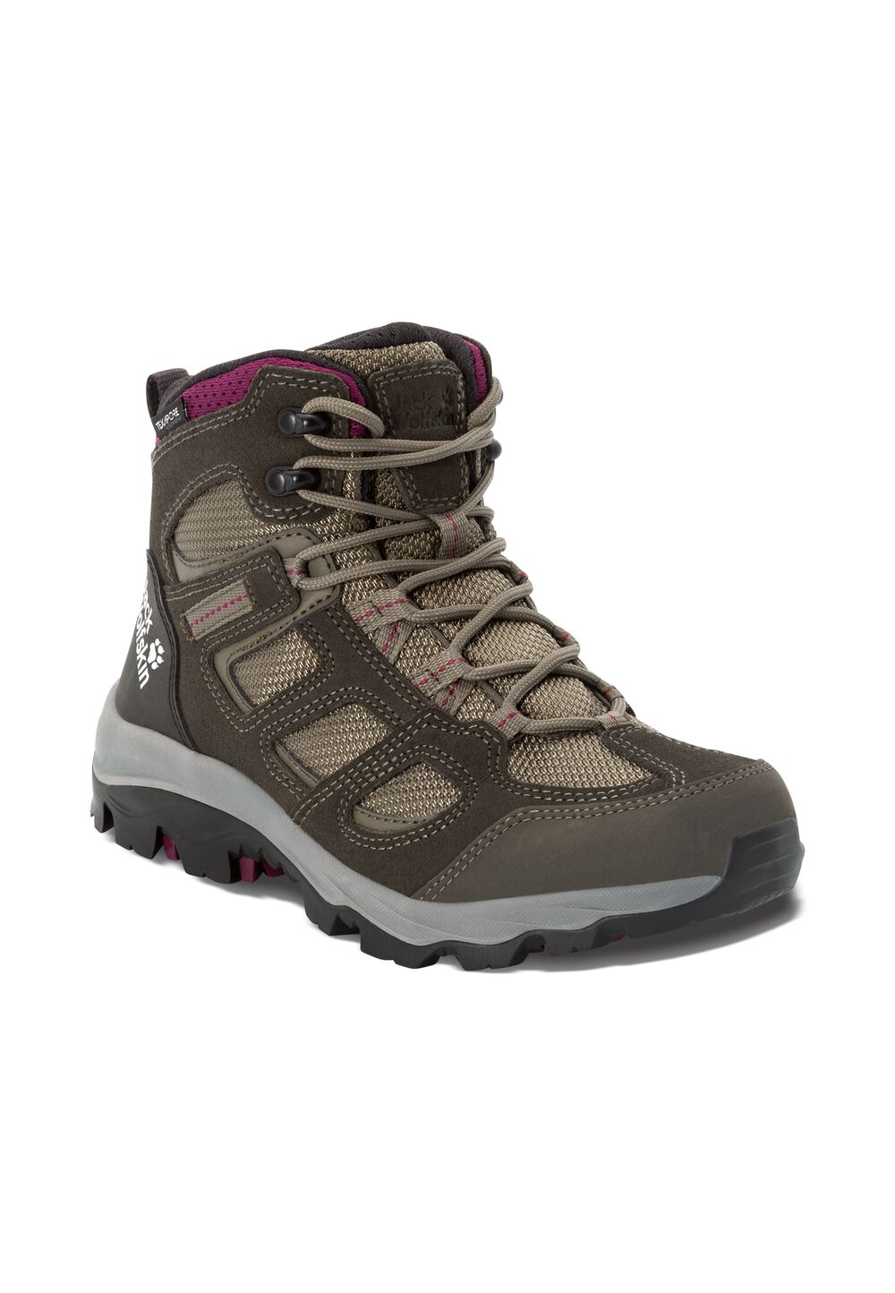 Jack Wolfskin Wasserdichte Wanderschuhe Damen Vojo 3 Texapore Mid Women 37 grün khaki / burgundy von Jack Wolfskin