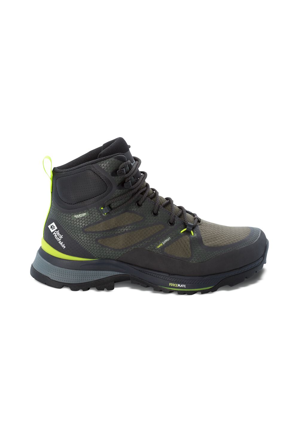 Jack Wolfskin Wasserdichte Wanderschuhe Herren Force Striker Texapore Mid Men 42.5 lime / dark green lime / dark green von Jack Wolfskin