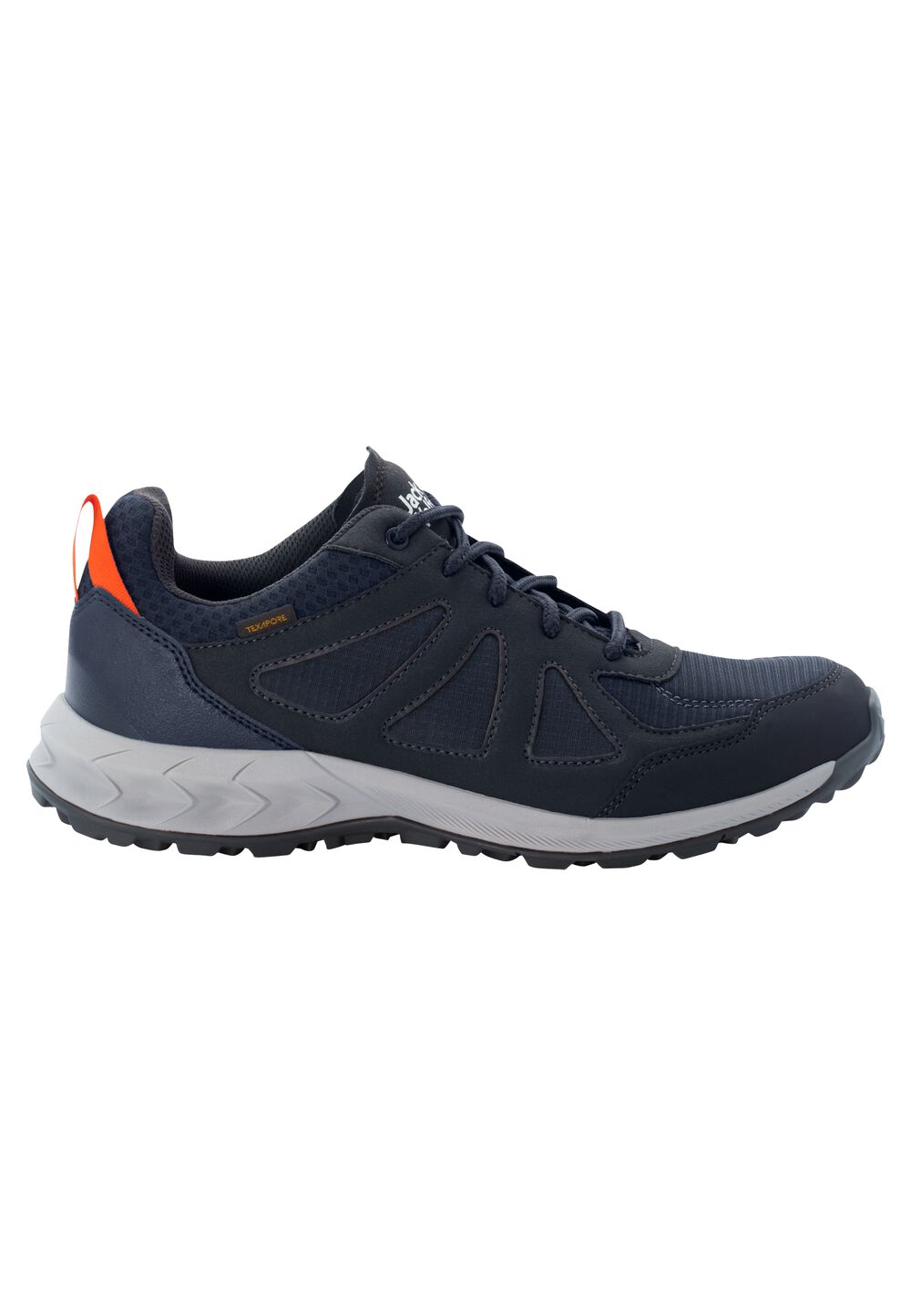 Jack Wolfskin Wasserdichte Wanderschuhe Herren Woodland 2 Texapore Low Men 40.5 blau dark blue / red von Jack Wolfskin