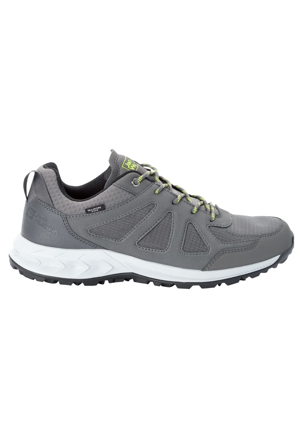 Jack Wolfskin Wasserdichte Wanderschuhe Herren Woodland 2 Texapore Low Men 44.5 grau pebble grey von Jack Wolfskin