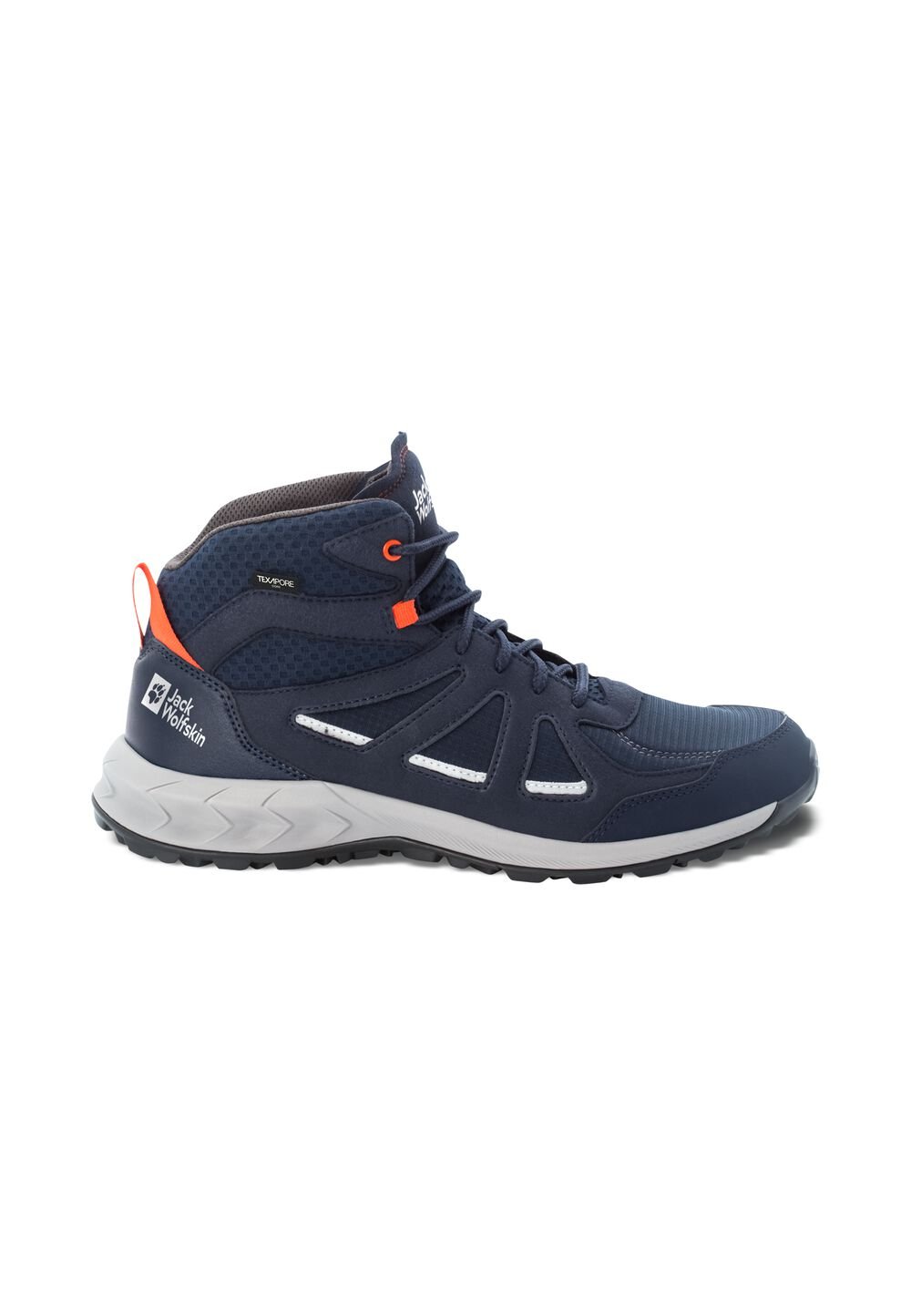 Jack Wolfskin Wasserdichte Wanderschuhe Herren Woodland 2 Texapore Mid Men 39.5 blau dark blue / red von Jack Wolfskin