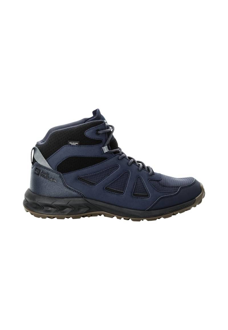 Jack Wolfskin Wasserdichte Wanderschuhe Herren Woodland 2 Texapore Mid Men 42 blau night blue von Jack Wolfskin