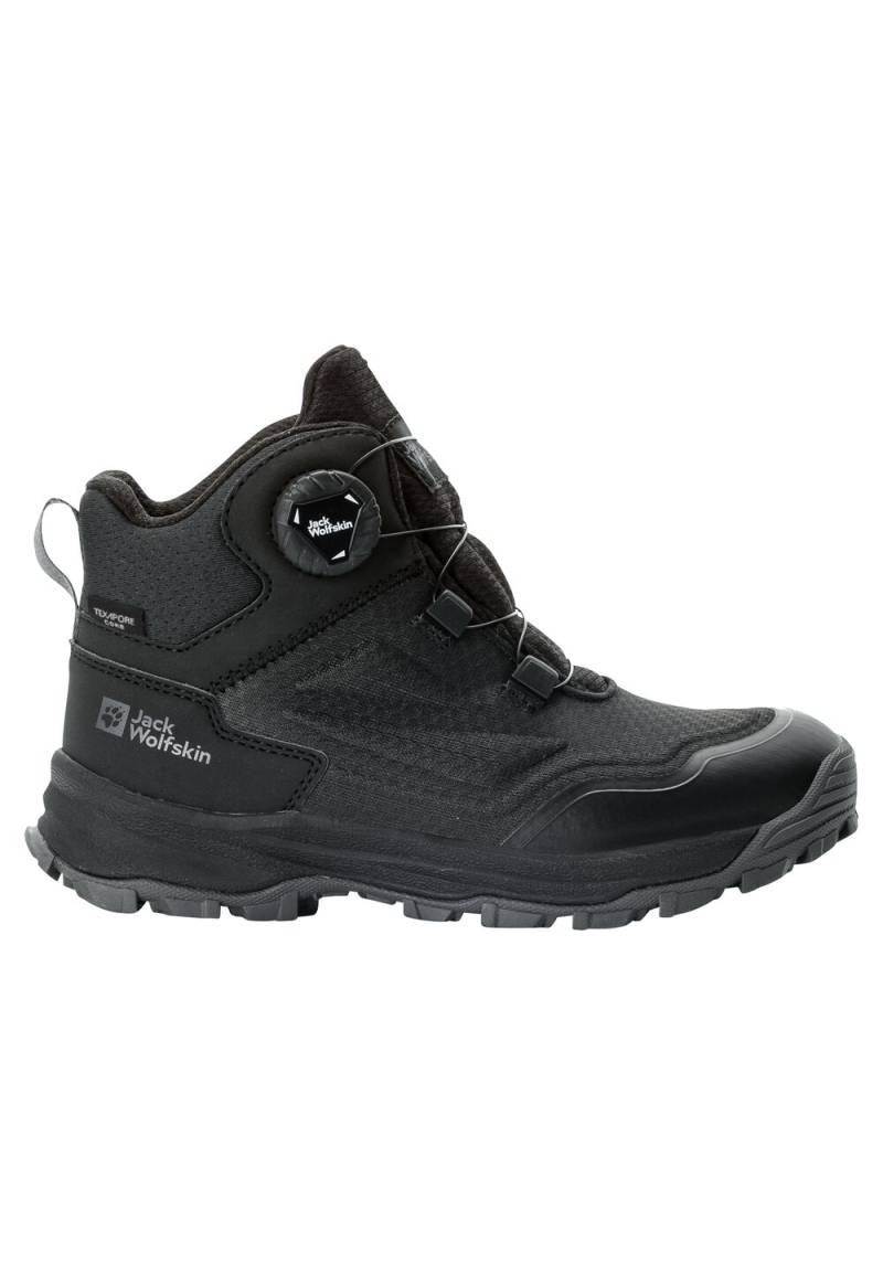 Jack Wolfskin Wasserdichte Wanderschuhe Kinder Cyrox Texapore Dial Mid Kids 32 black black von Jack Wolfskin