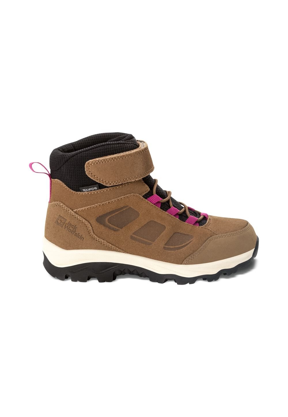 Jack Wolfskin Wasserdichte Wanderschuhe Kinder Vojo Backlength Texapore Mid Kids 30 braun brown / pink von Jack Wolfskin