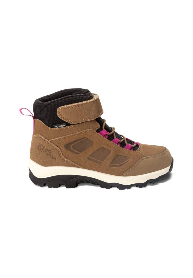 Jack Wolfskin Wasserdichte Wanderschuhe Kinder Vojo Backlength Texapore Mid Kids 33 braun brown / pink von Jack Wolfskin