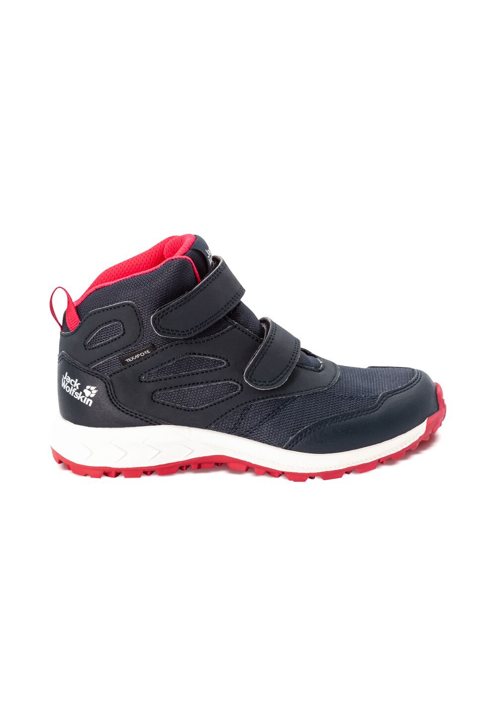 Jack Wolfskin Wasserdichte Wanderschuhe Kinder Woodland Texapore Mid VC Kids 26 blau dark blue / pink von Jack Wolfskin