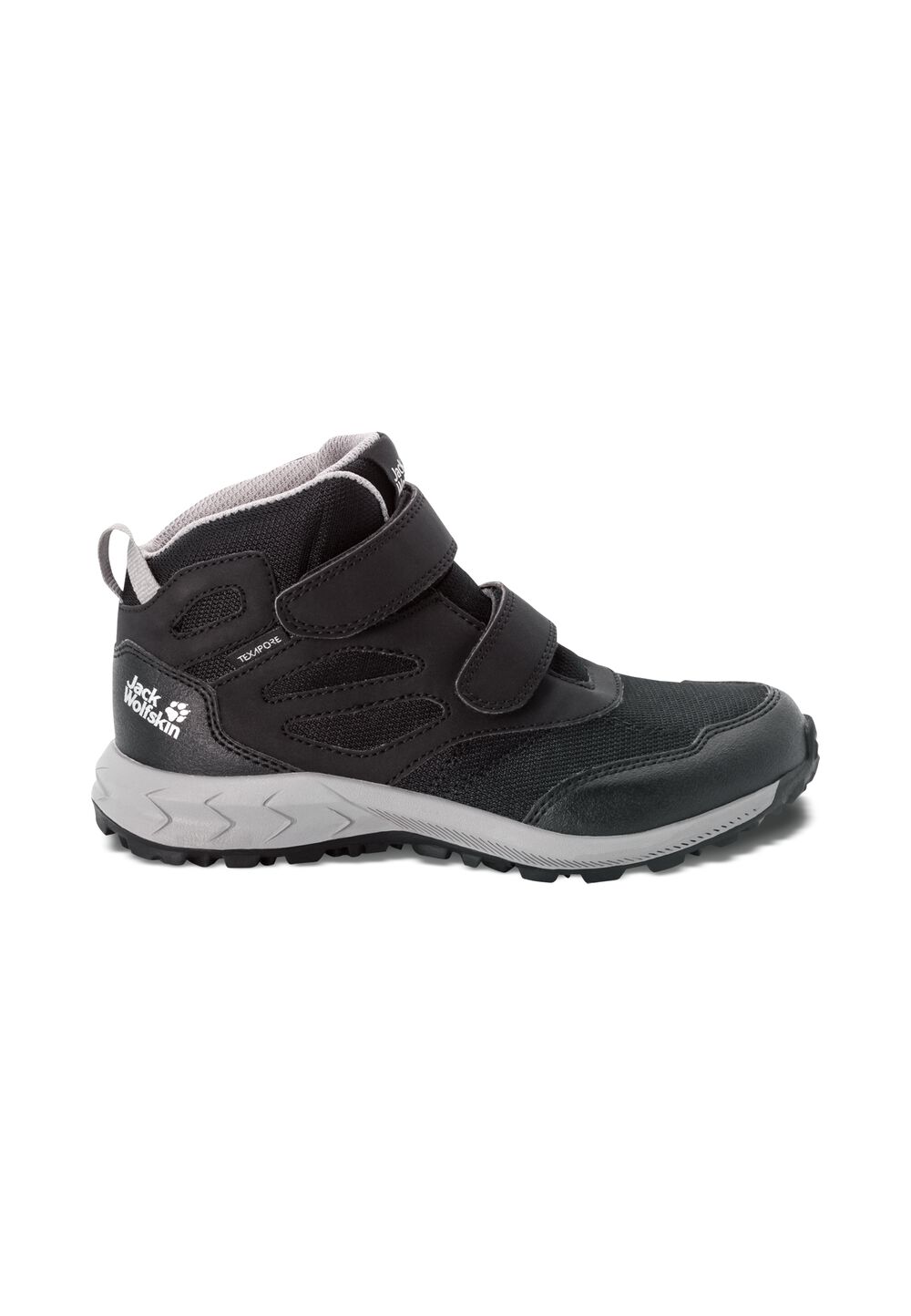 Jack Wolfskin Wasserdichte Wanderschuhe Kinder Woodland Texapore Mid VC Kids 28 schwarz black / grey von Jack Wolfskin