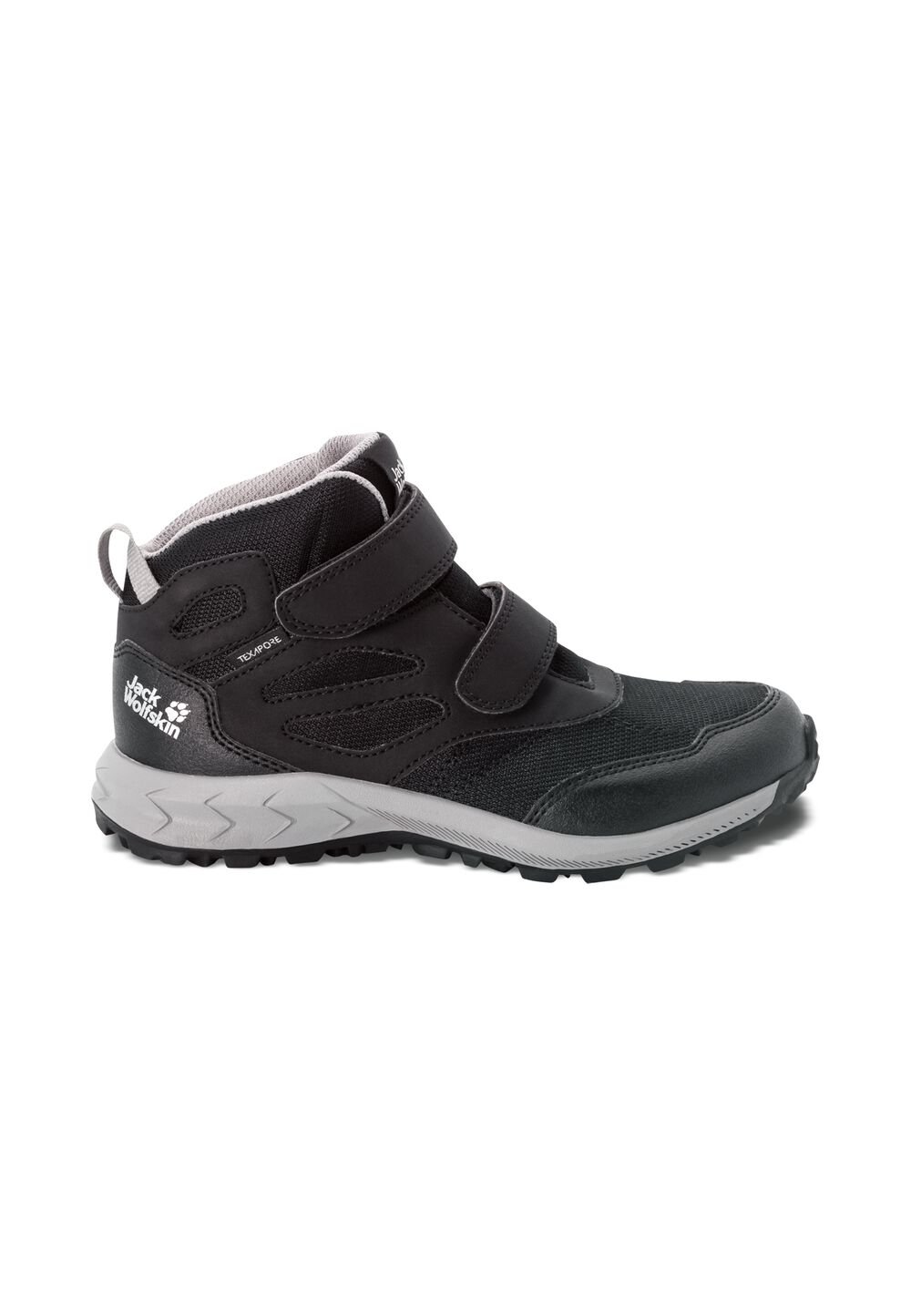 Jack Wolfskin Wasserdichte Wanderschuhe Kinder Woodland Texapore Mid VC Kids 31 schwarz black / grey von Jack Wolfskin