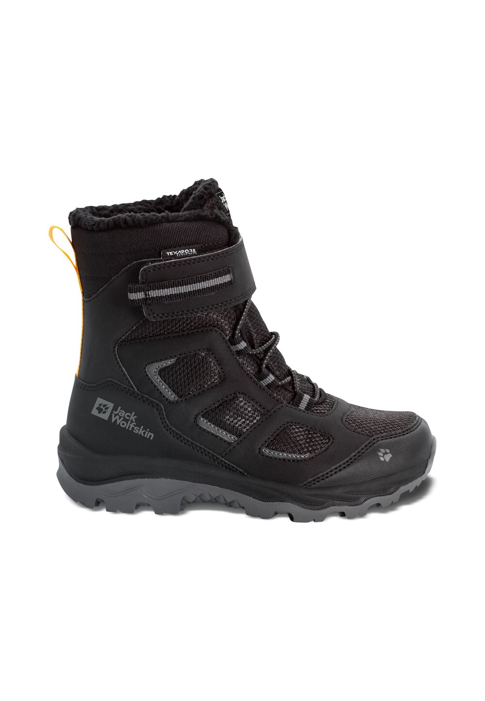 Jack Wolfskin Wasserdichte Winterstiefel Kinder Vojo WT Texapore High Kids 27 schwarz phantom / burly yellow XT von Jack Wolfskin