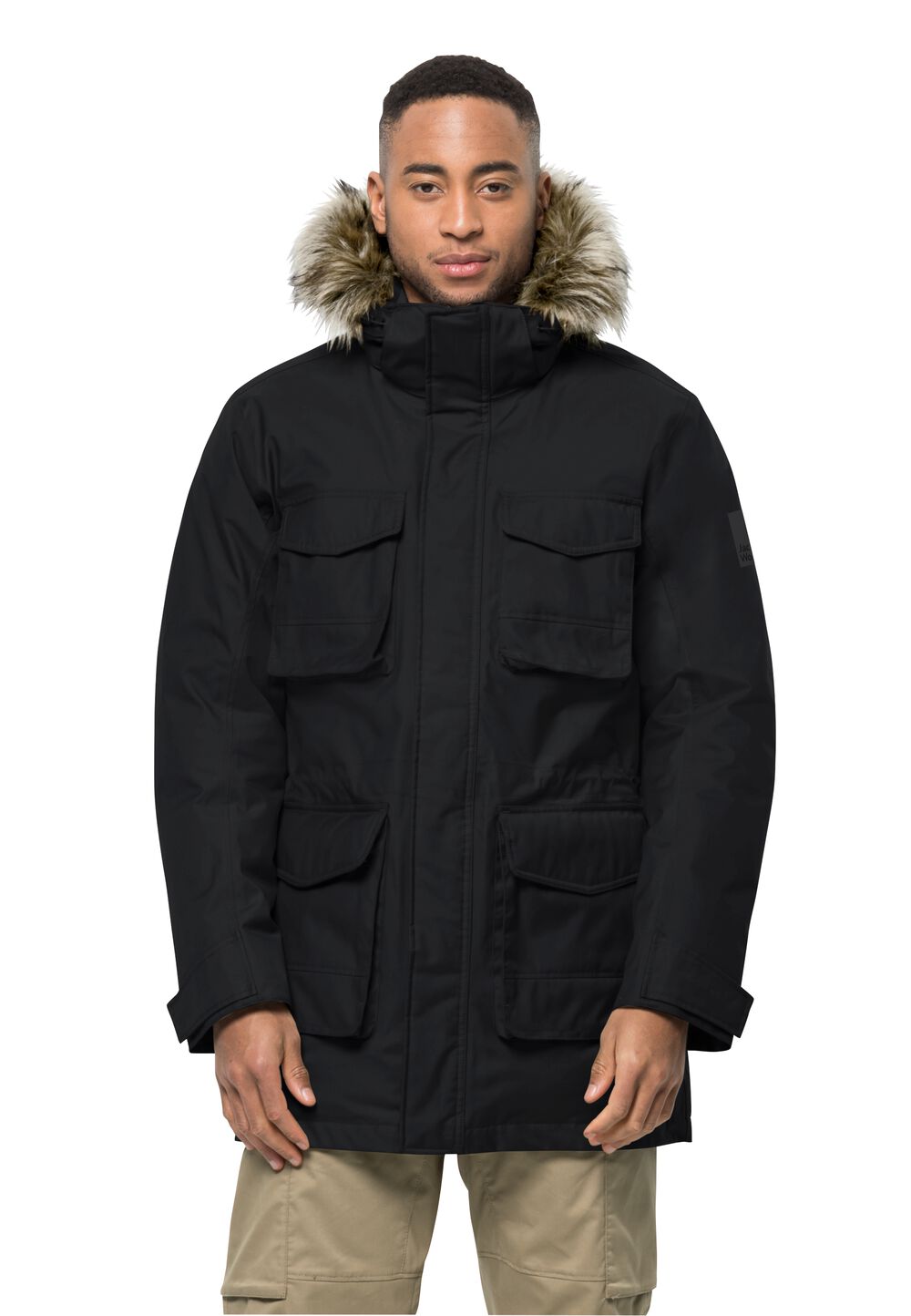 Jack Wolfskin Wasserdichter Daunenmantel Herren Winterfrost Down Parka Men M schwarz black von Jack Wolfskin