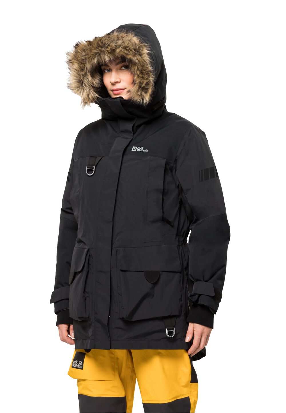 Jack Wolfskin Wasserdichter Expeditions-Daunenmantel Damen 1995 Series Parka Women XL schwarz black von Jack Wolfskin