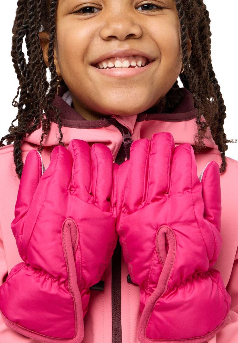 Jack Wolfskin Winddichte Handschuhe Kinder Easy Entry Glove Kids 128 dark fuchsia dark fuchsia von Jack Wolfskin