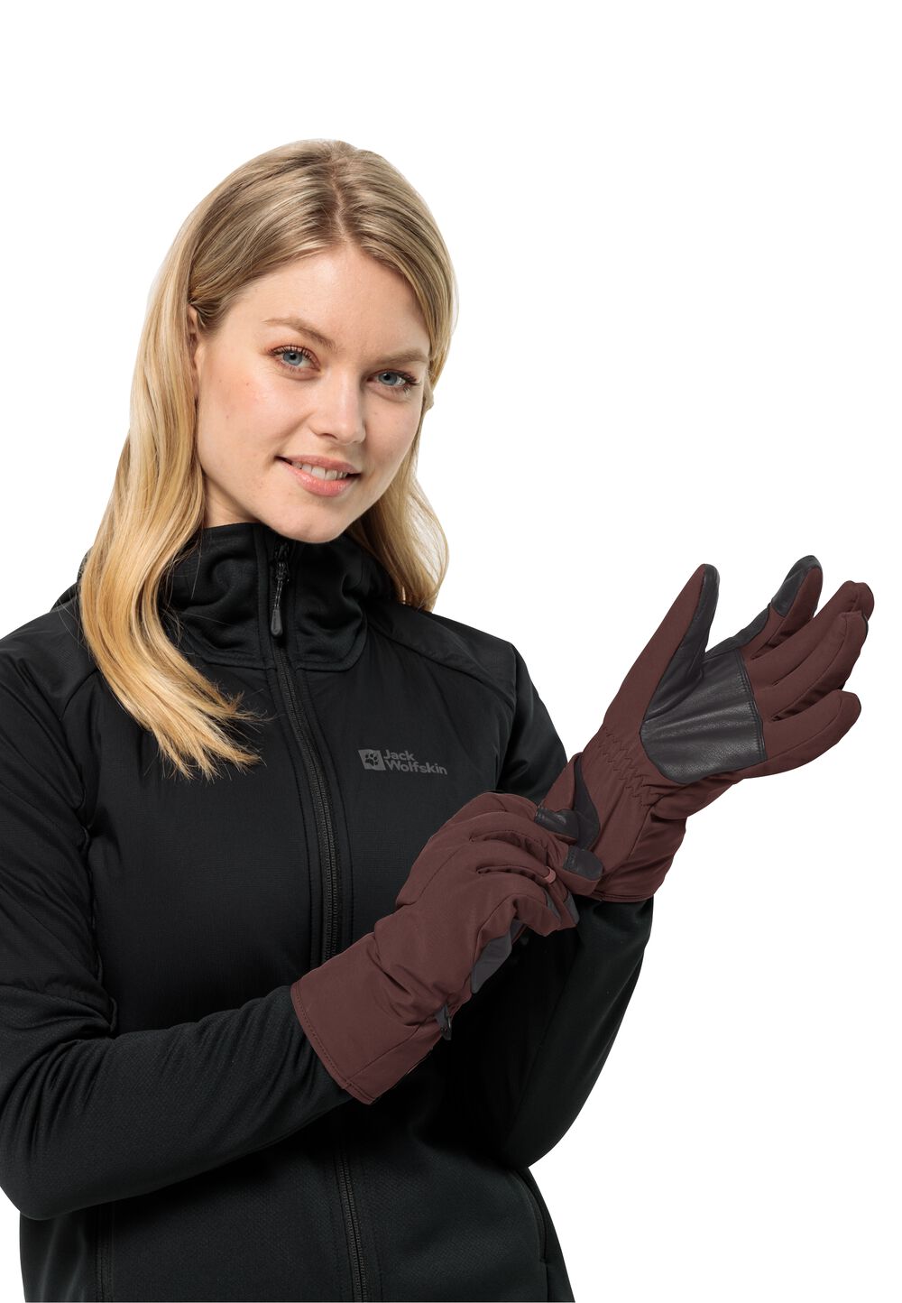 Jack Wolfskin Winddichte Merino Handschuhe Alpspitze Merino Glove M dark maroon dark maroon von Jack Wolfskin