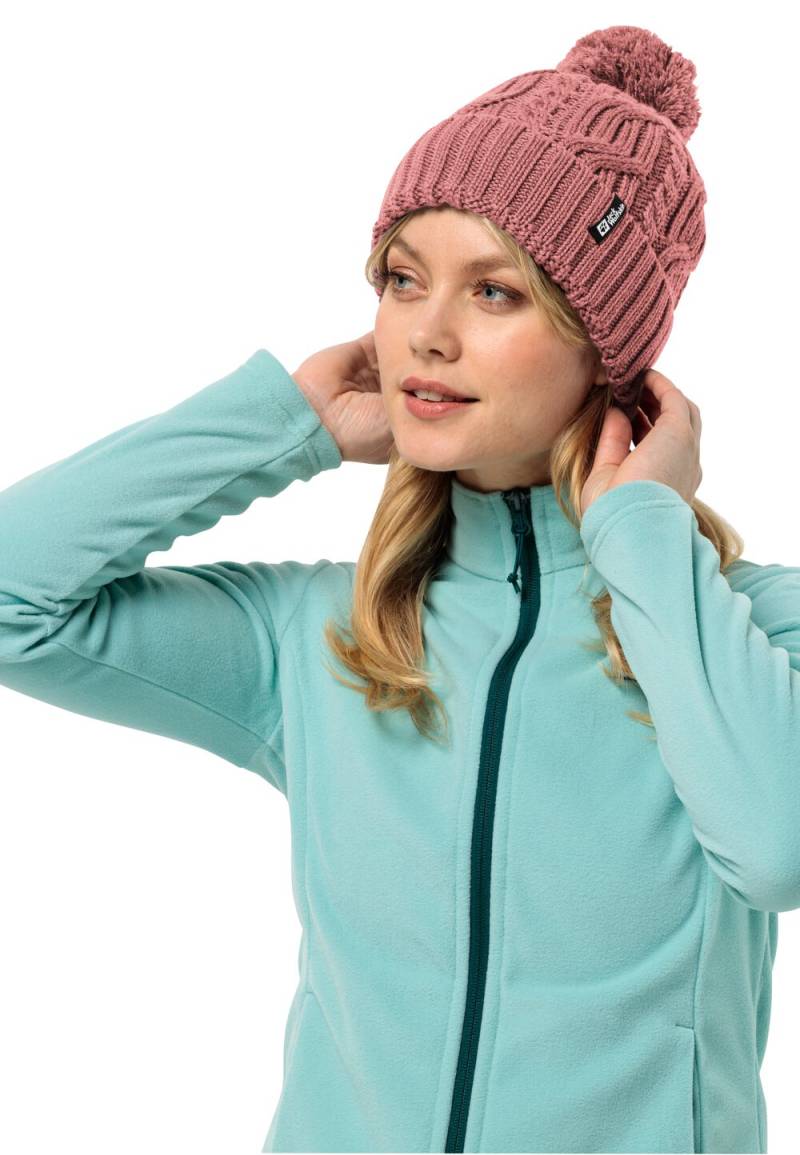 Jack Wolfskin Winddichte Strickmütze Pompom Beanie One Size mineral red mineral red von Jack Wolfskin