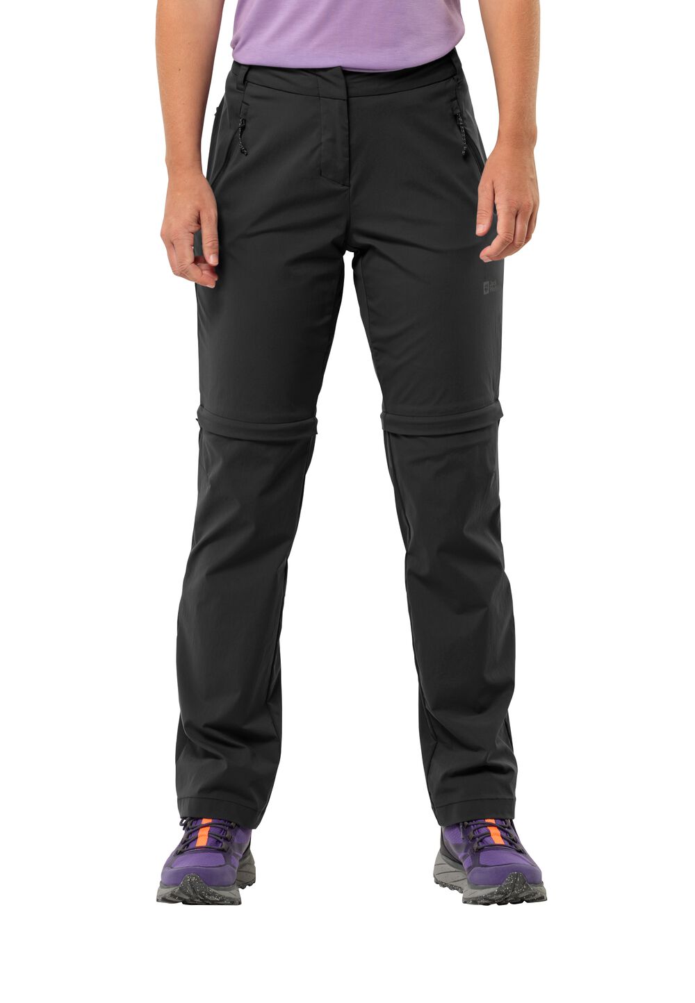 Jack Wolfskin Zip-Off Wanderhose Damen Glastal Zip Off Pants Women 40 schwarz black von Jack Wolfskin