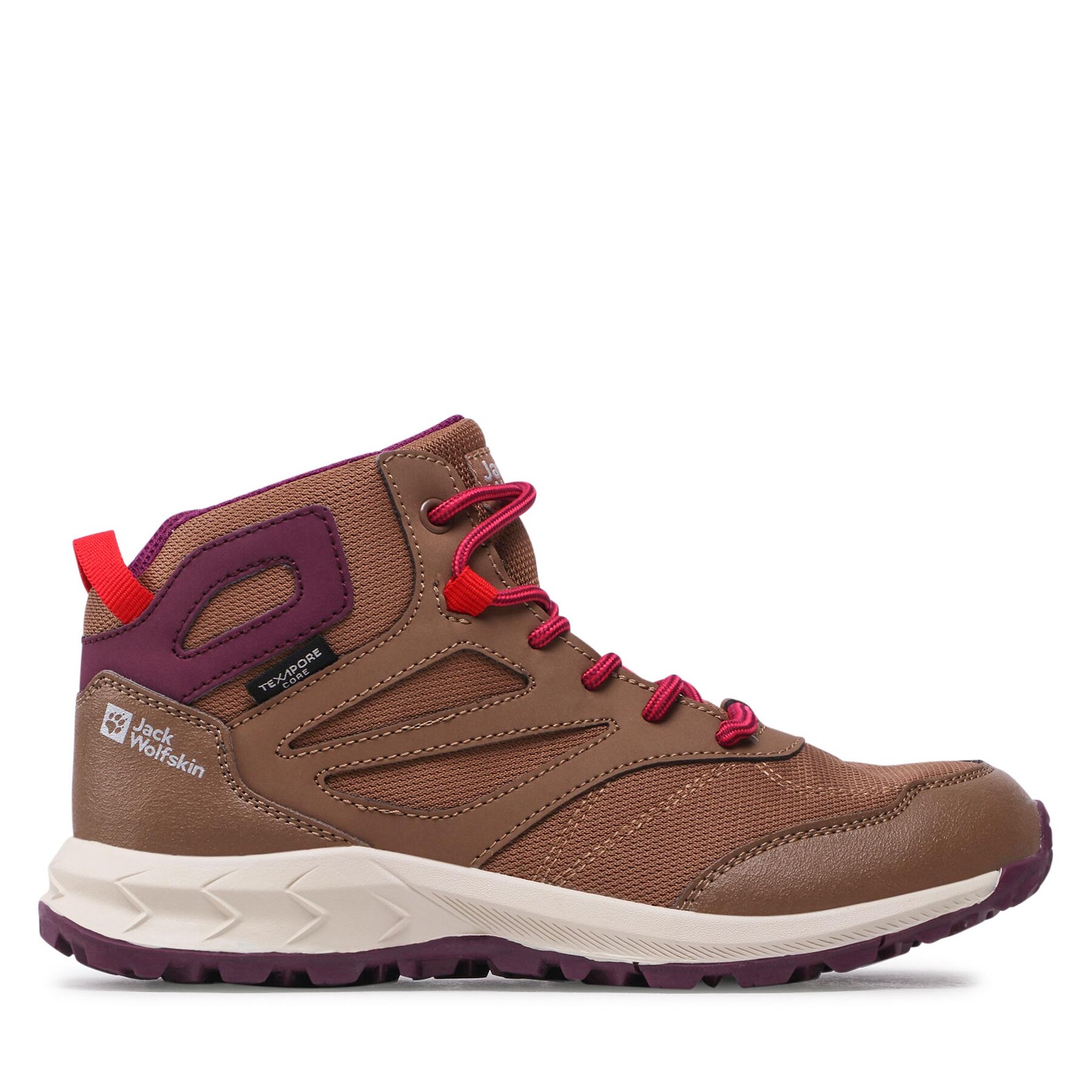 Schuhe Jack Wolfskin Woodland Texapore Mid K 4042152 Brown/Pink von Jack Wolfskin