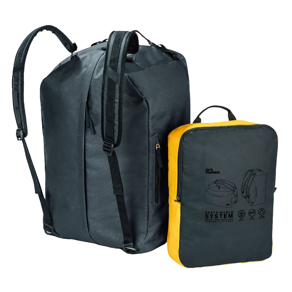 Traveltopia Duffle 65L in Schwarz von Jack Wolfskin