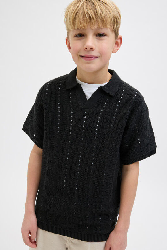 Jack & Jones Junior JORPAROS Strick Poloshirt | Black | Jungen  | 176 von Jack & Jones Junior