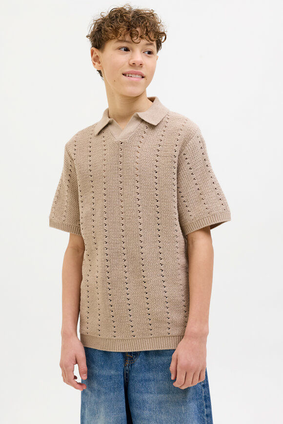 Jack & Jones Junior JORPAROS Strick Poloshirt | Safari | Jungen  | 164 von Jack & Jones Junior