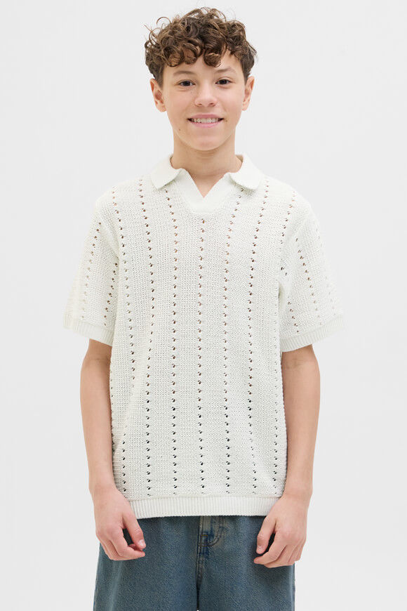 Jack & Jones Junior JORPAROS Strick Poloshirt | Sea Salt | Jungen  | 164 von Jack & Jones Junior