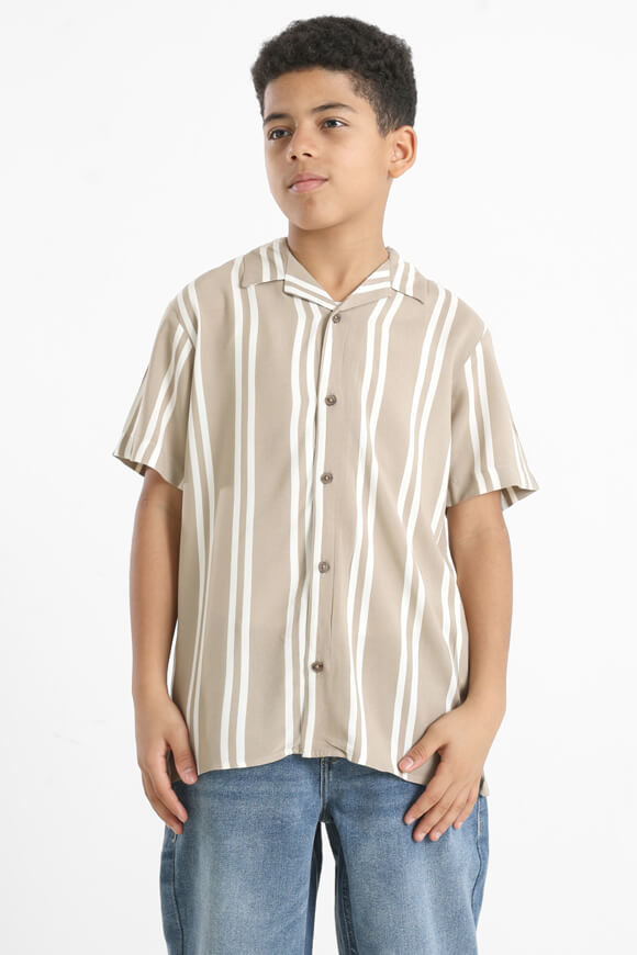 Jack & Jones Junior Jeff Stripe Resort Hemd | Crockery | Jungen  | 164 von Jack & Jones Junior
