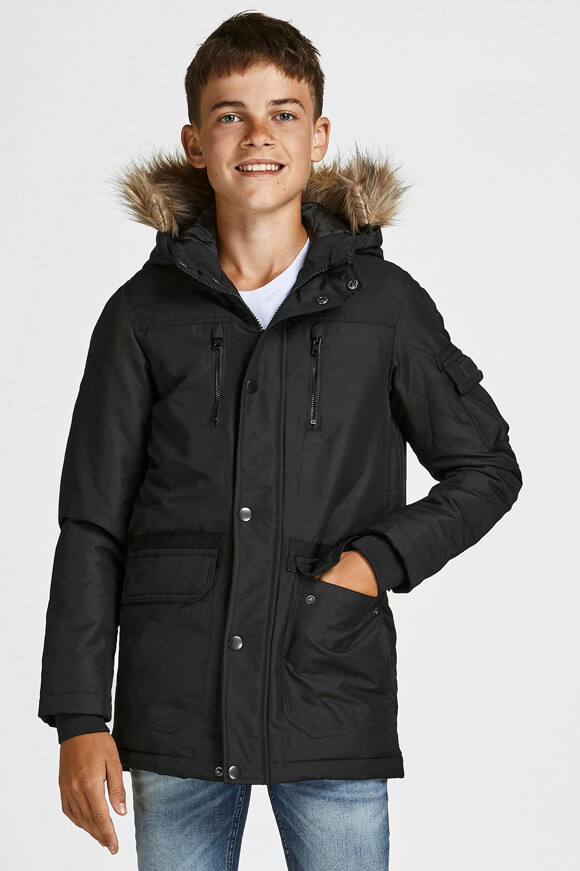 Jack & Jones Junior Parka | Schwarz | Jungen  | 140 von Jack & Jones Junior