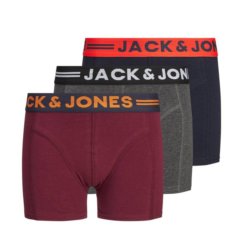 Triopack, Boxershorts Jungen Dunkelgrau 128 von Jack & Jones Junior