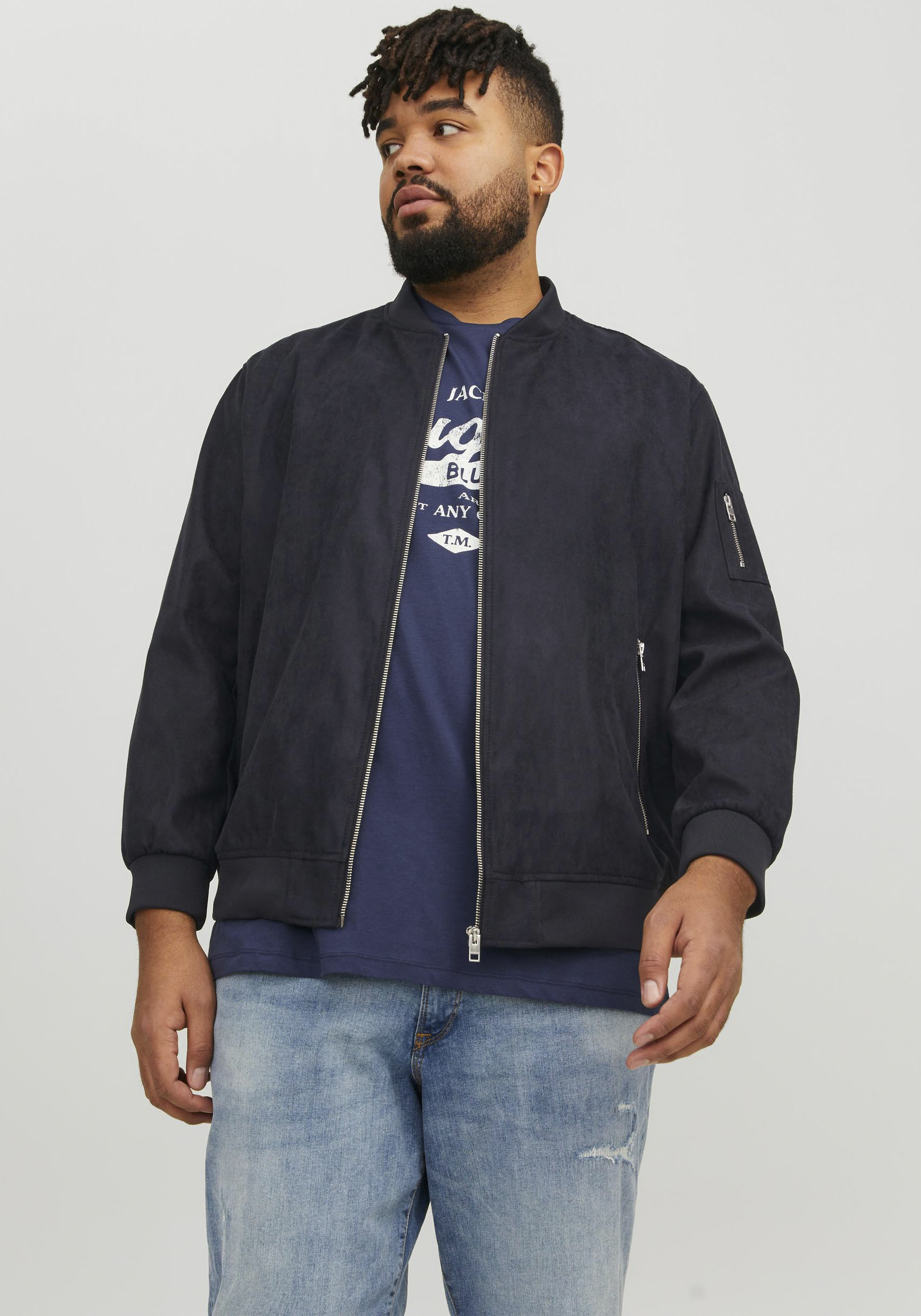 Jack & Jones PlusSize Blouson »JJEROCKY FAUX SUEDE BOMBER PLS« von Jack & Jones PlusSize