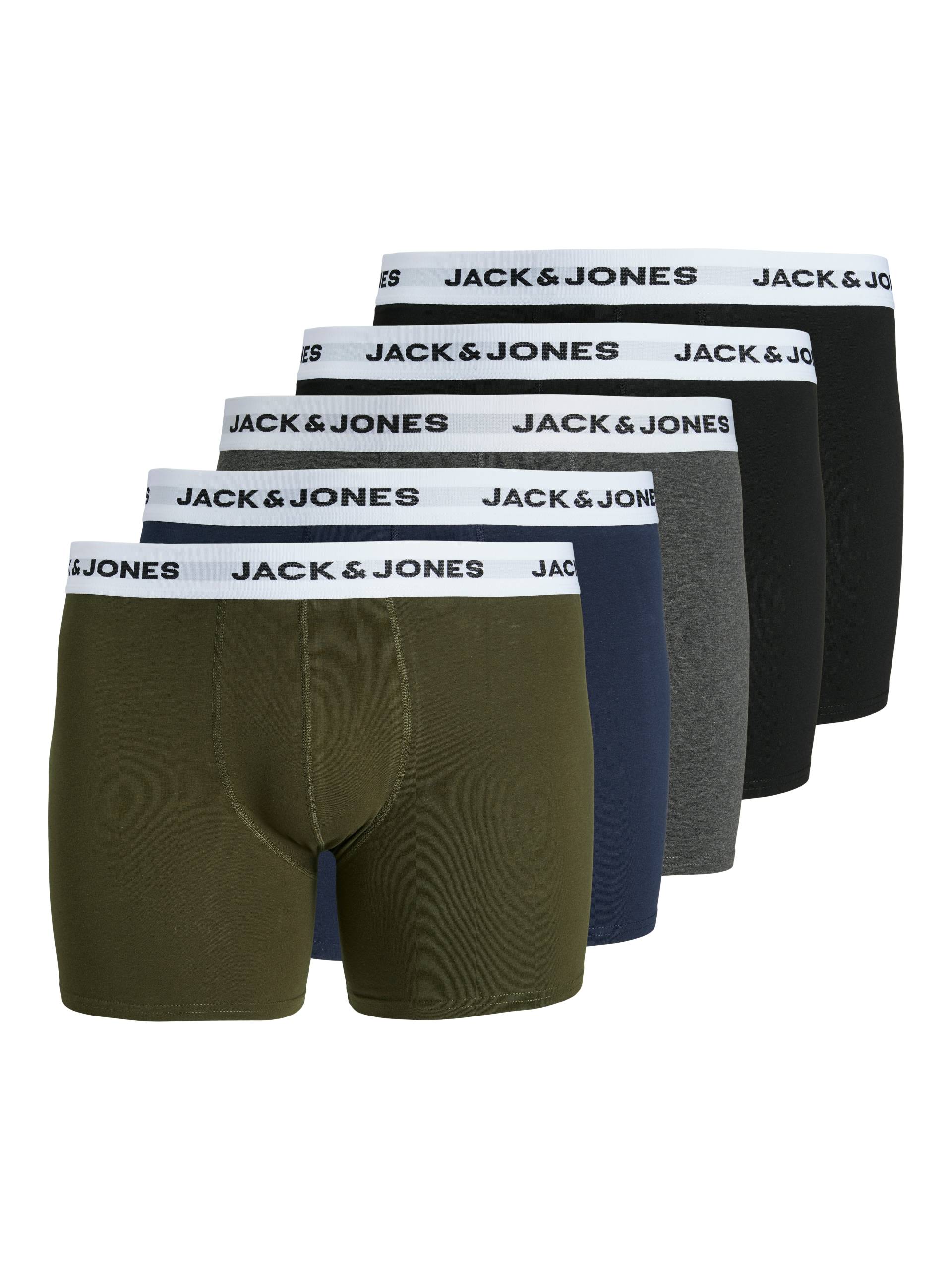Jack & Jones PlusSize Boxershorts »JACBASIC WHITE WB TRUNKS 5 PACK NOOS PLS«, (Packung, 5 St.), mit Logo Schriftzug von Jack & Jones PlusSize